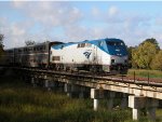 AMTK 14  9Nov2012  NB Train 22 (Texas Eagle) over Purgatory Creek 